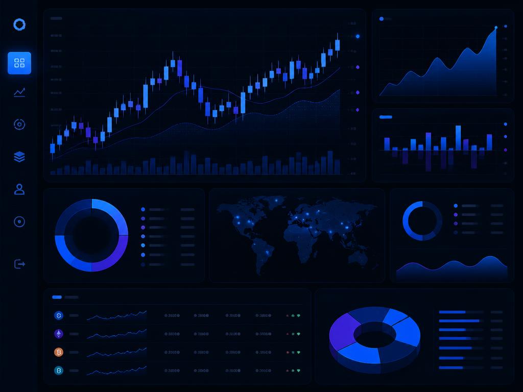 Financial data visualization with charts and market analytics