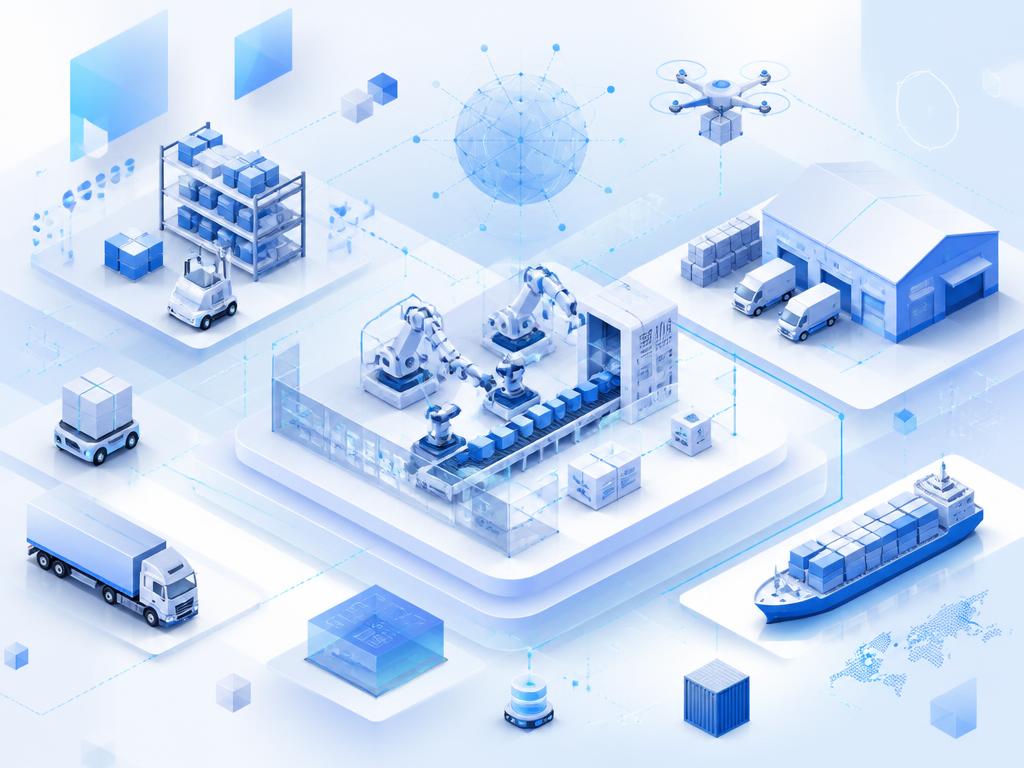 Manufacturing and supply chain automation with robotics and logistics visualization